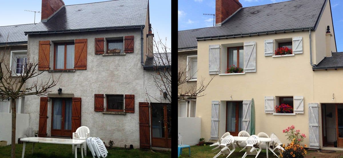 Longère rénovée après isolation par l'extérieur dans le Maine-et-Loire